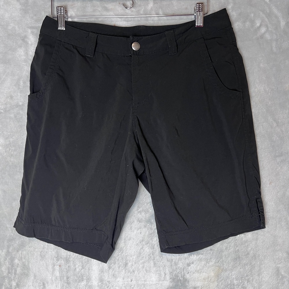 Eddie Bauer Travex Womens Black Hiking Shorts Size 6 Nylon Spandex Stretch